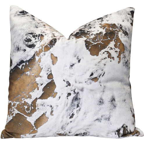 Jonas 24 X 6.5 inch White Ocean Foam Over Brown Rocks Pillow