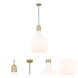 Amherst LED 15.75 inch Brushed Brass Pendant Ceiling Light in Matte White Glass