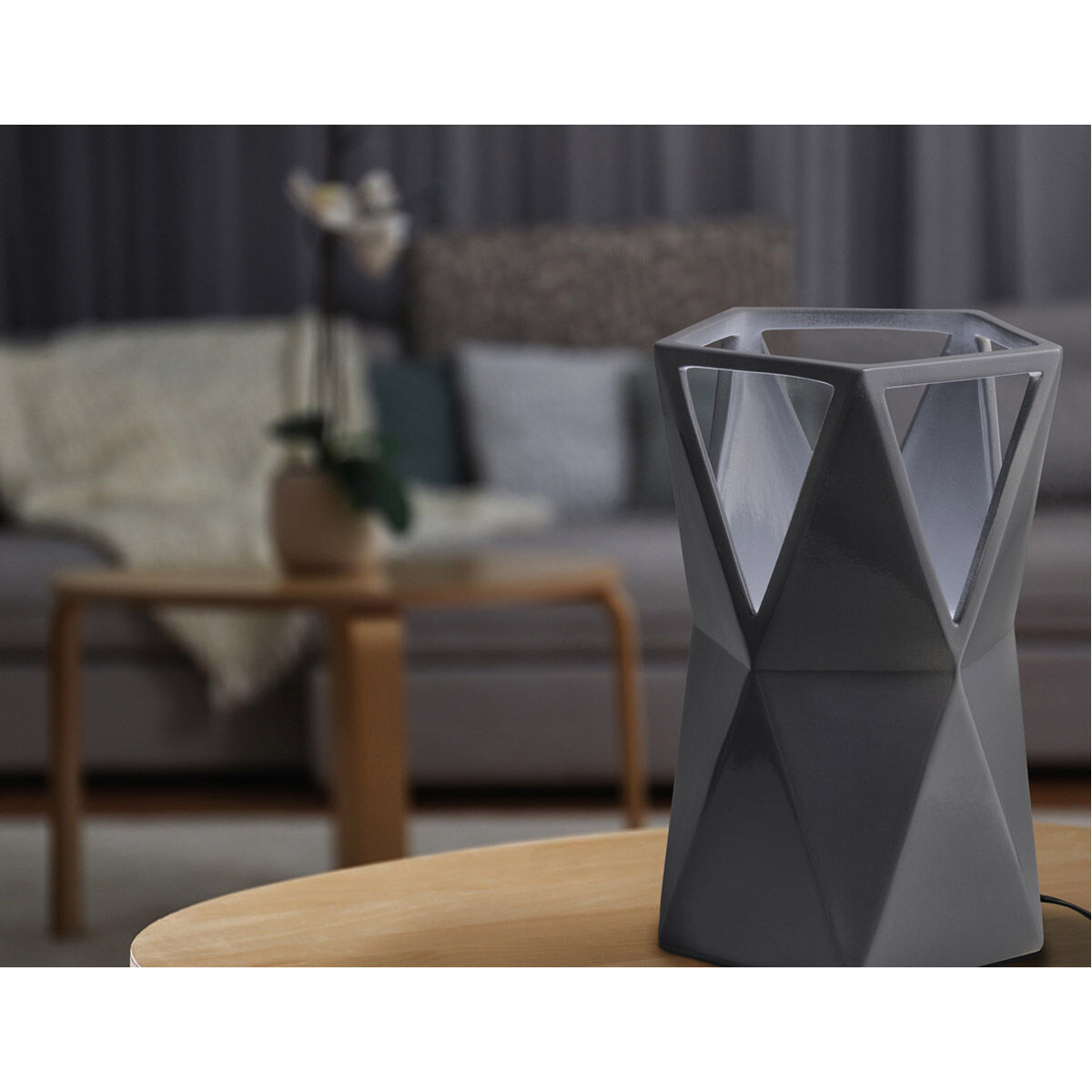 Portable 11.75 inch 9 watt Gloss Gray Table Lamp Portable Light