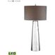 Tapered Cylinder 37.5 inch 9.5 watt Silver Mercury Table Lamp Portable Light in LED
