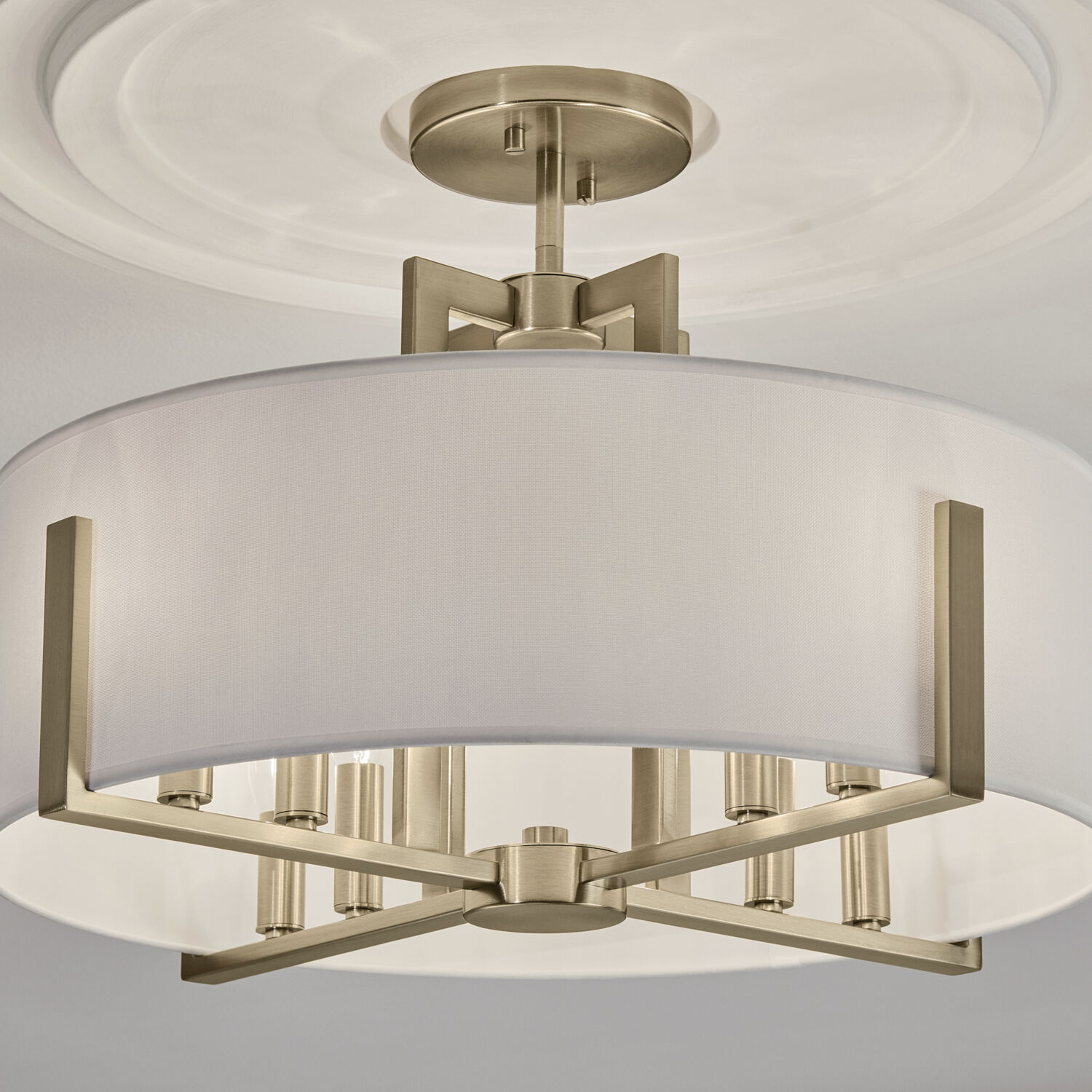 Kichler 52592CPZ Malen LED 20 inch Champagne Bronze Semi Flush Mount  Ceiling Light