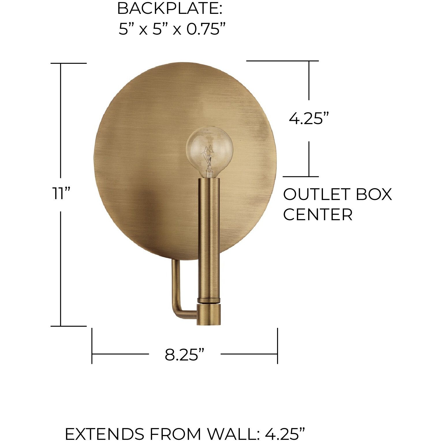 Wells 1 Light 8 inch Aged Brass Sconce Wall Light