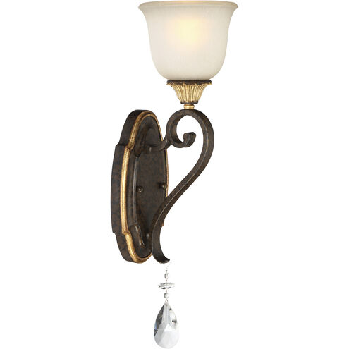 Chateau Nobles 1 Light 6.25 inch Raven Bronze with Sunburst Gold Bath Light Wall Light