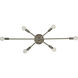 Simone 6 Light 36 inch Polished Nickel with Satin Pewter Accents Sconce Wall Light