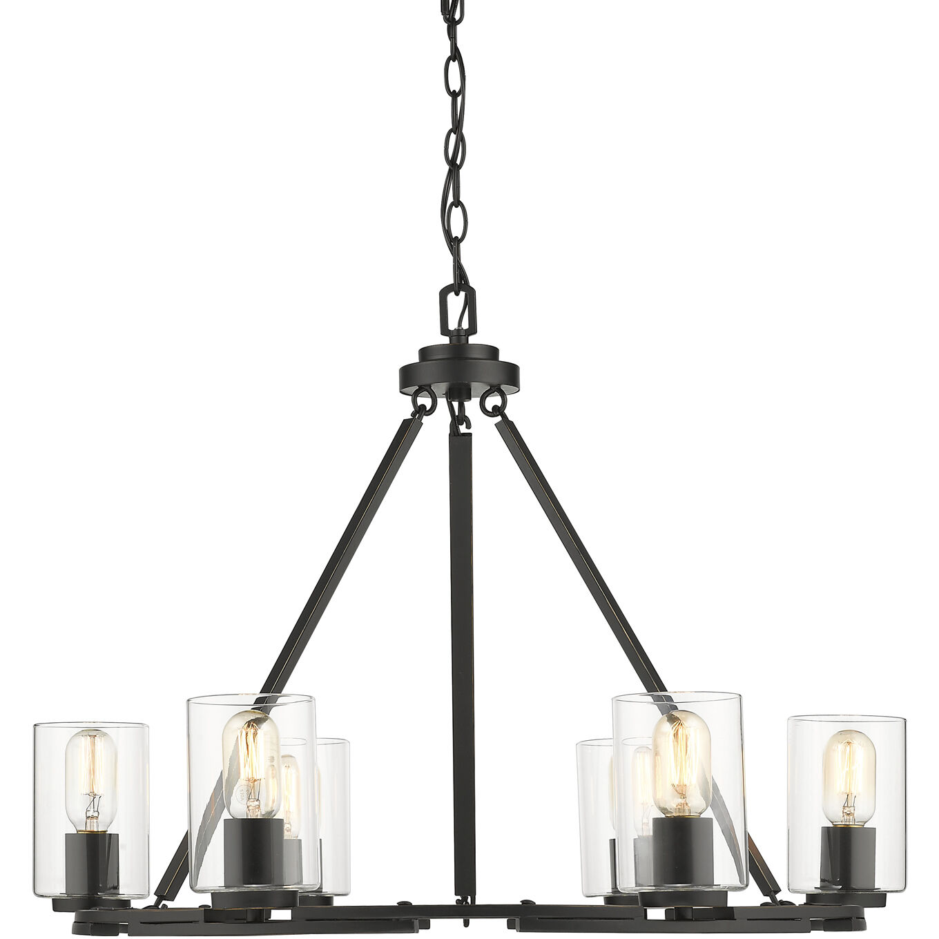 Monroe 6 Light 28.75 inch Matte Black Chandelier Ceiling Light