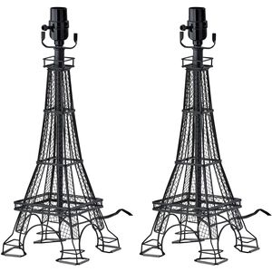 Eiffel Tower 18 inch 60.00 watt Black Table Lamp Bases Portable Light, Set of 2, Simplee Adesso