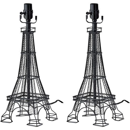 Eiffel Tower 18 inch 60.00 watt Black Table Lamp Bases Portable Light, Set of 2, Simplee Adesso