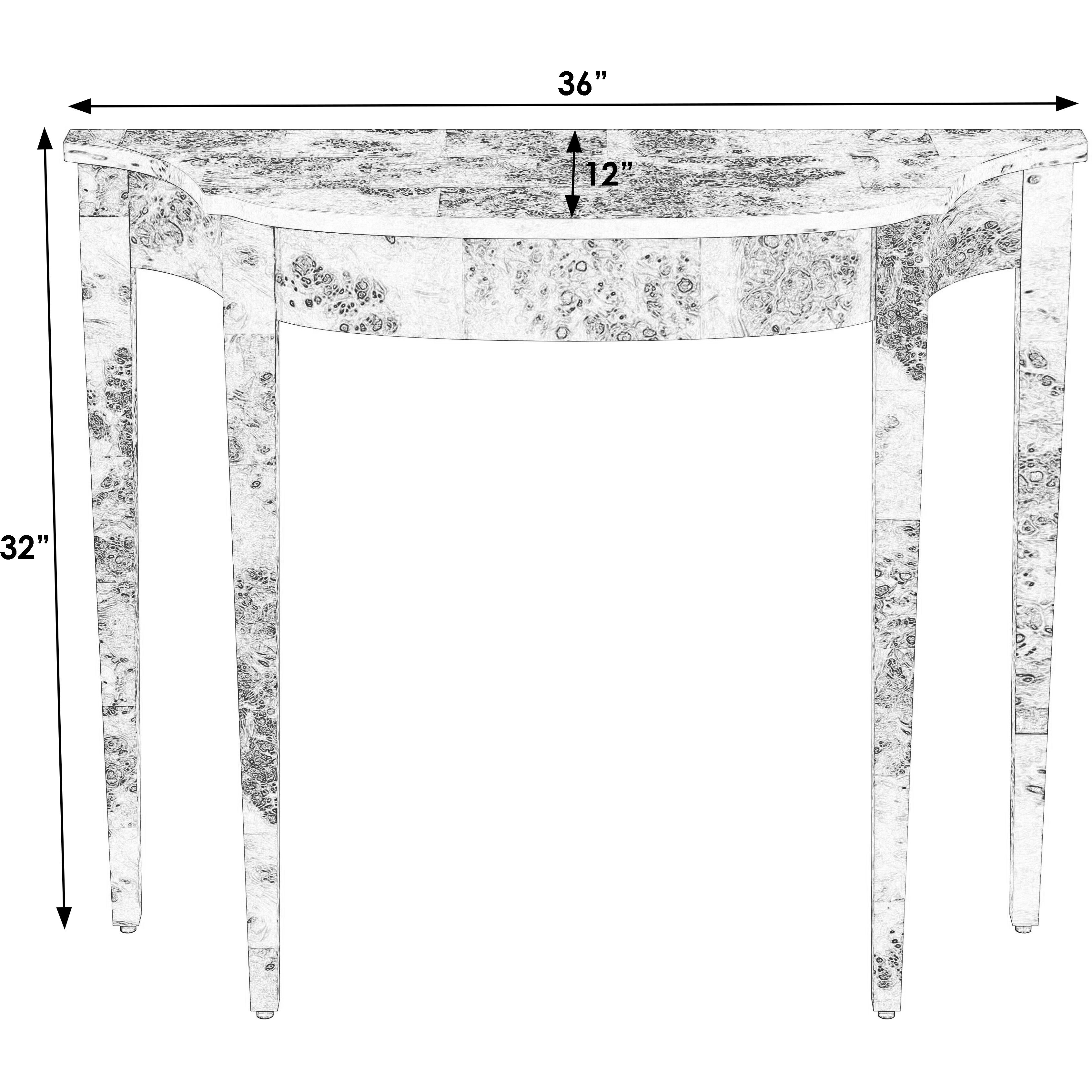 Chester Light Burl 36" Console Table in Light Brown