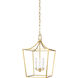 C&M by Chapman & Myers Southold 3 Light 13.5 inch Burnished Brass Hanging Lantern Ceiling Light