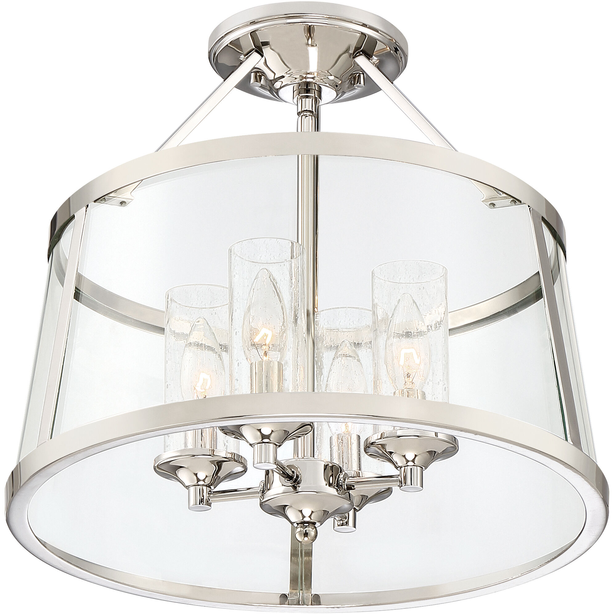 Barlow 4 Light 16 inch Polished Nickel Semi-Flush Mount Ceiling Light