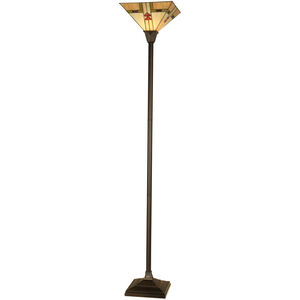 Evelyn 71 inch 100.00 watt Mica Bronze Floor / Torchiere Lamp Portable Light