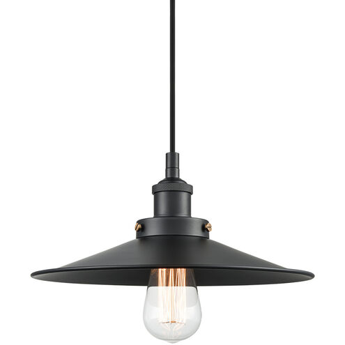 Bulstrode's Workshop 1 Light 12 inch Black Pendant Ceiling Light in Black and Black