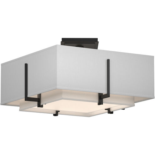Exos 2 Light 16.6 inch Black Semi-Flush Ceiling Light in Natural Anna, Small