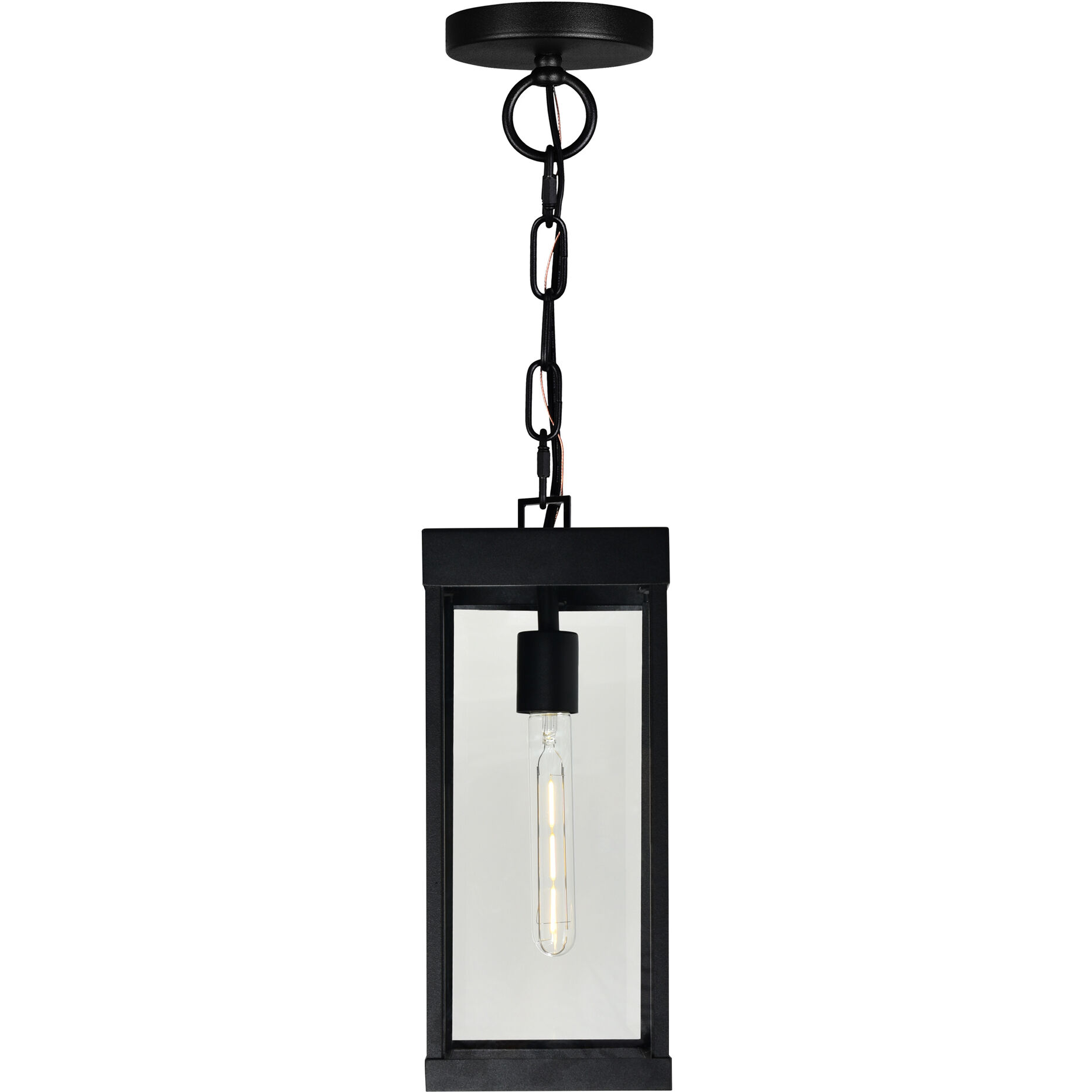 Windsor 1 Light 7 inch Black Outdoor Hanging Light