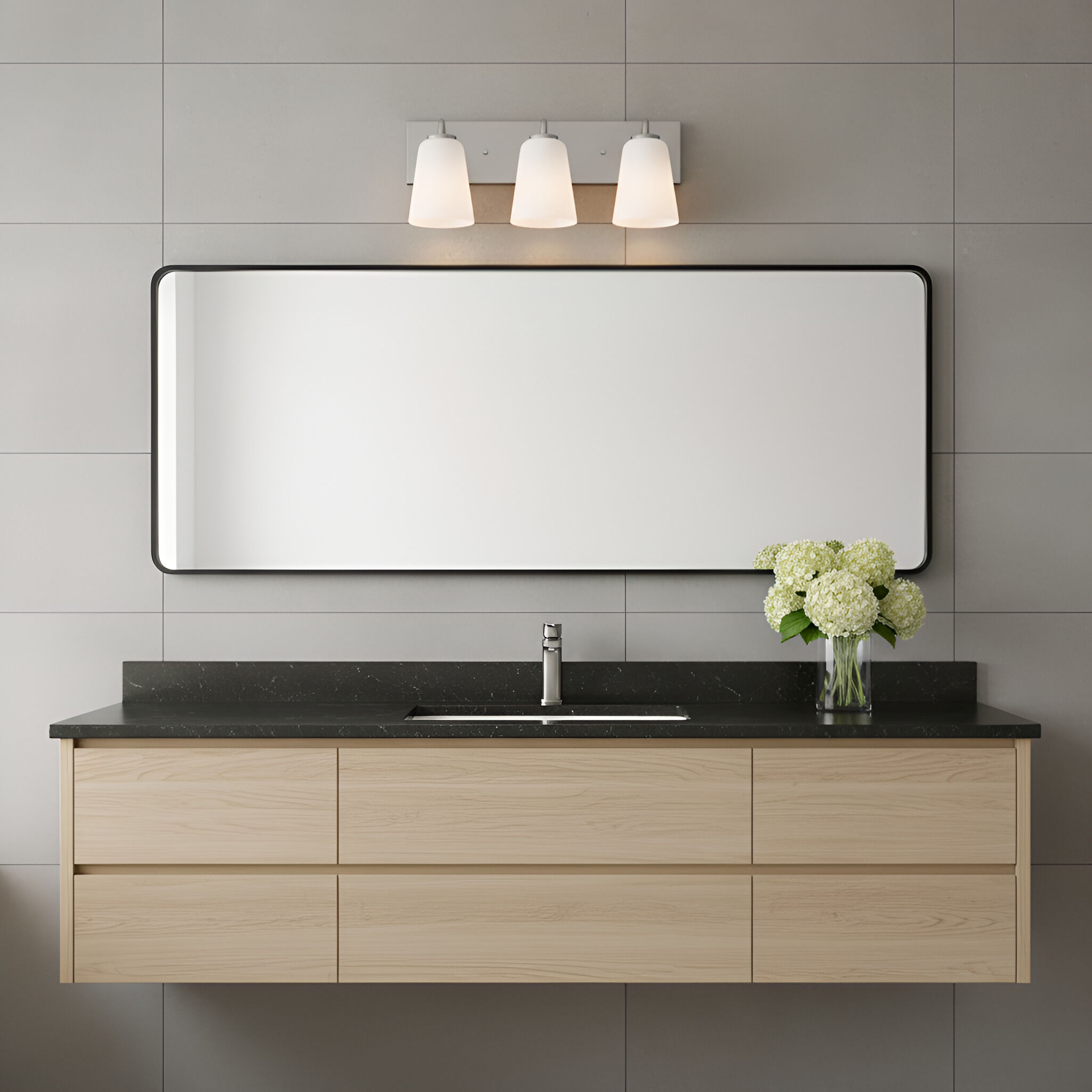 Miles 3 Light 18 inch Brushed Nickel Vanity Light Wall Light, Large