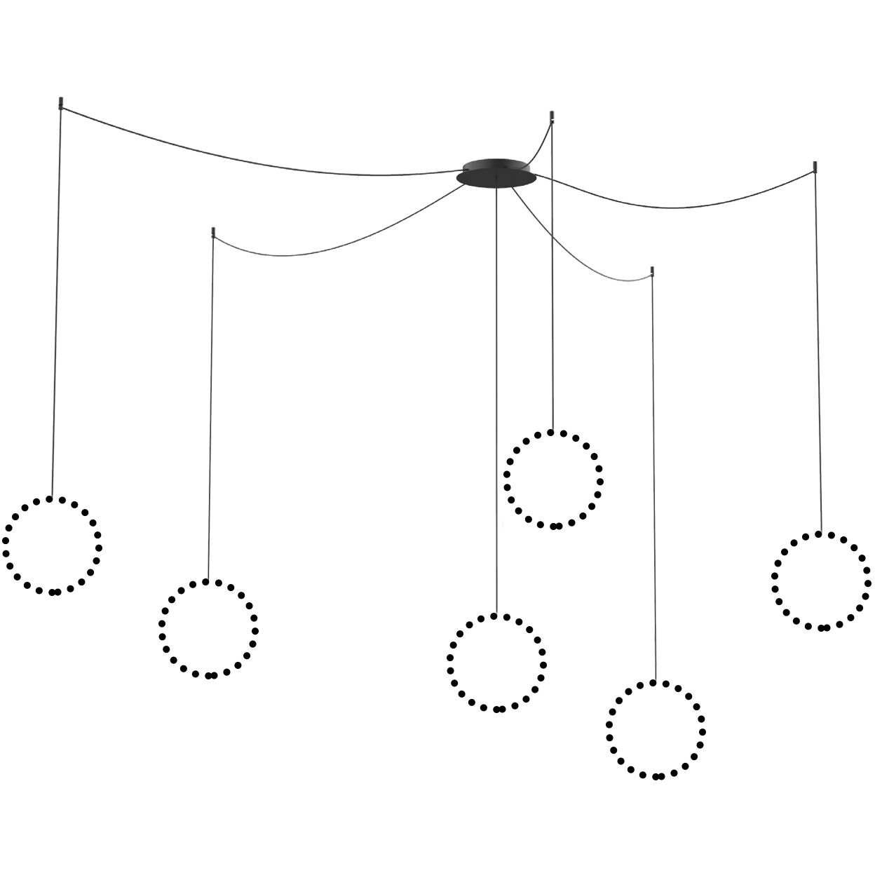 Marquee Multi Pendant Canopy System Ceiling Light in Black