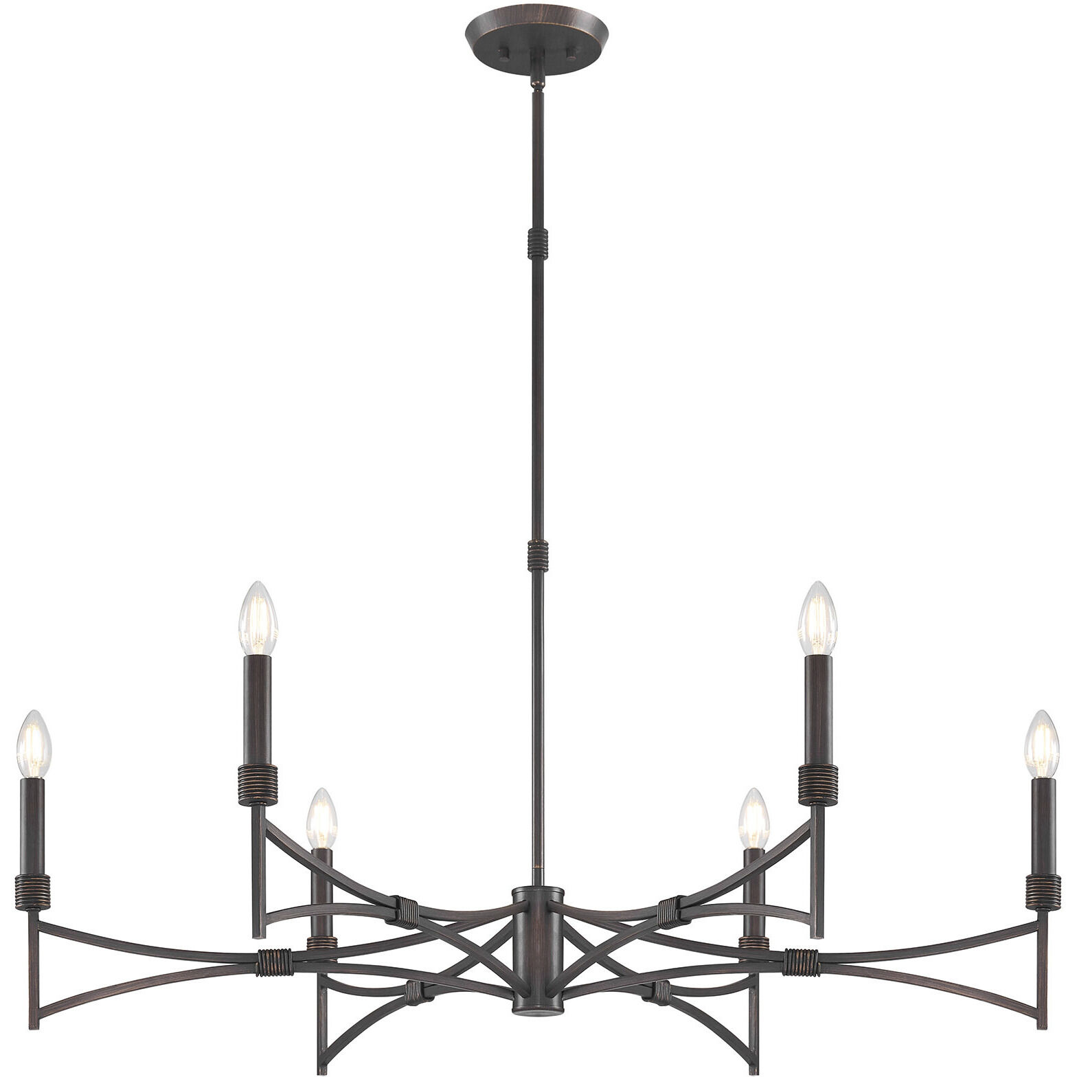 Gardner 6 Light 40 inch Champagne Mist Chandelier Ceiling Light