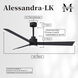 Atlas Alessandra - LK 56 inch Matte Black Transitional Ceiling Fan