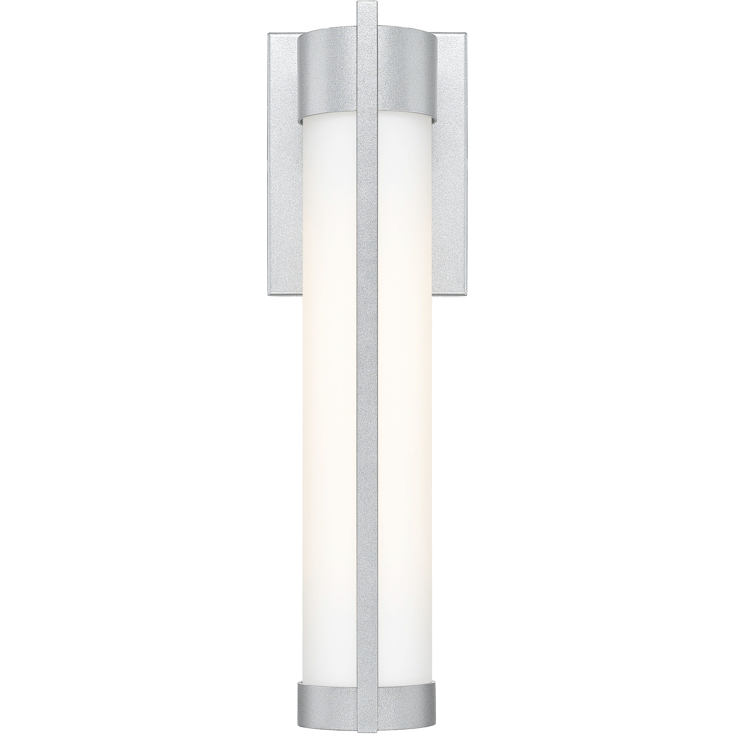Stratford 1 Light 16.63 inch Silver Outdoor Sconce in White Glass