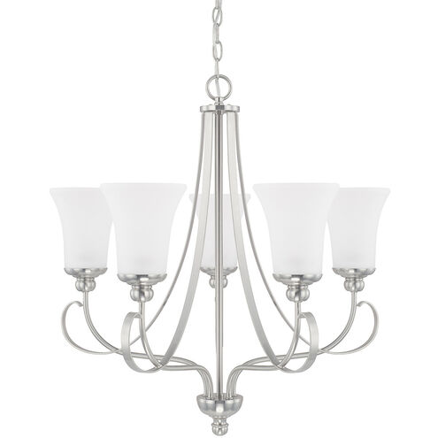 Griffin 5 Light 26 inch Brushed Nickel Chandelier Ceiling Light, HomePlace by Capital Lighting
