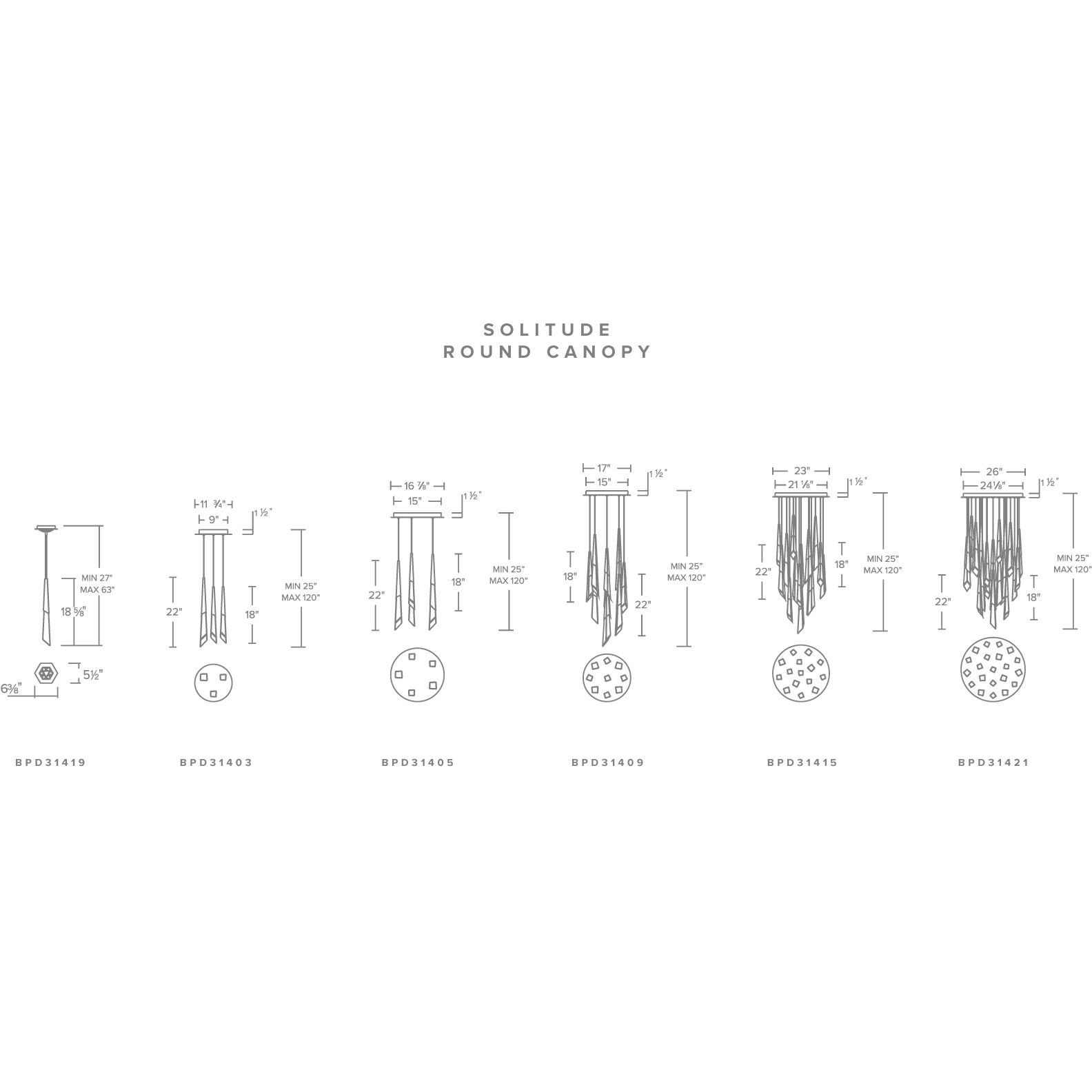 Beyond Solitude LED 26 inch Antique Nickel Multi-Light Pendant Ceiling Light, Round Canopy