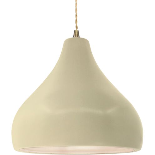Radiance LED 13.5 inch Antique Brass and Vanilla Gloss Pendant Ceiling Light