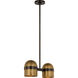 Avroko Octavia 2 Light 5.9 inch Blackened Bronze/Bright Worn Brass Pendant Ceiling Light