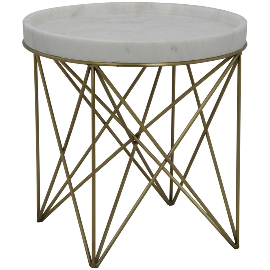 Prisma 24.5 X 24 inch Antique Brass Side Table