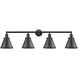 Franklin Restoration Appalachian 4 Light 44 inch Matte Black Bath Vanity Light Wall Light, Franklin Restoration