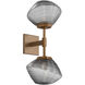 Mesa LED Novel Brass Sconce Wall Light in Smoke, 2700K LED