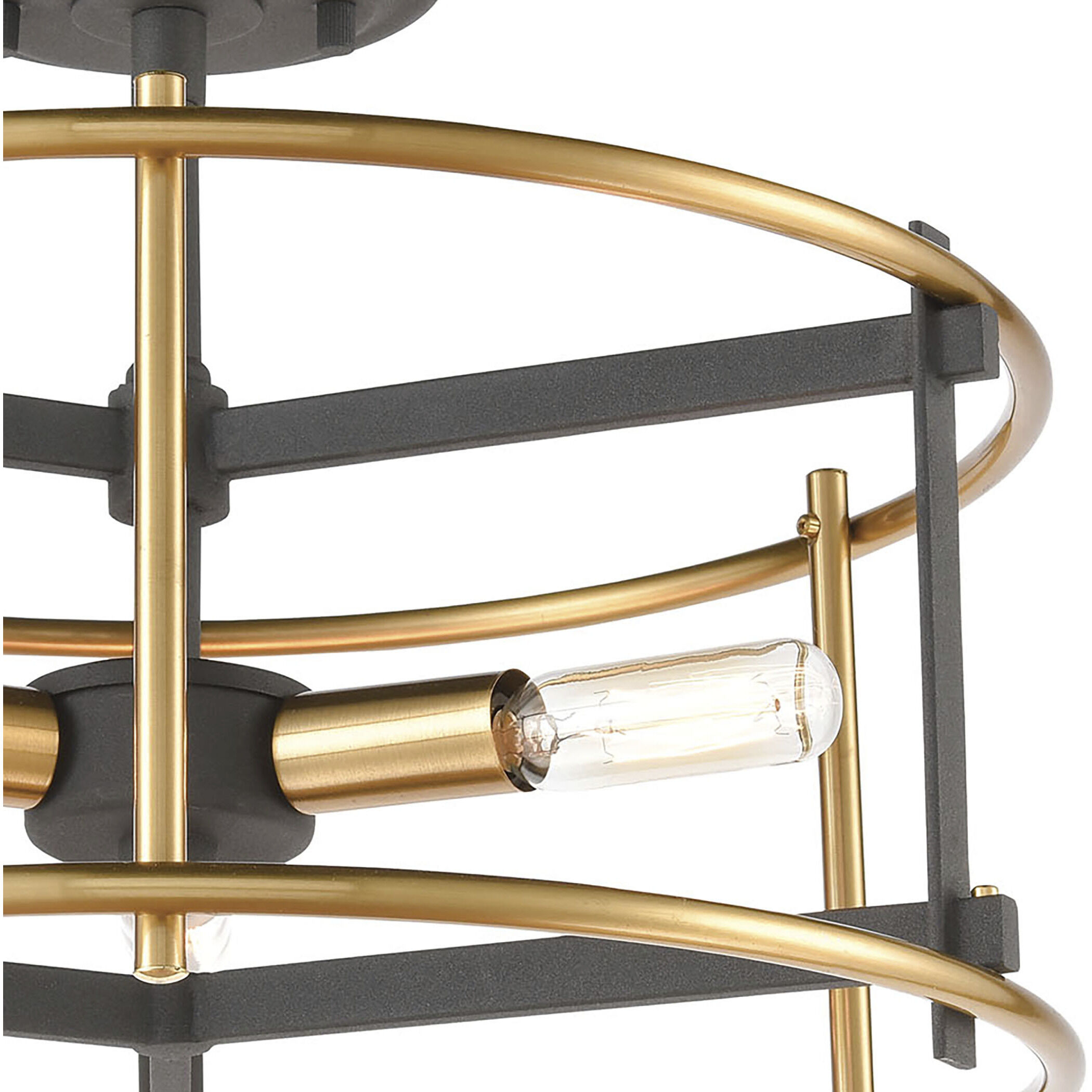 Millington 3 Light 14 inch Charcoal Semi Flush Mount Ceiling Light