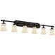 Alabaster Rocks 6 Light 48 inch Dark Bronze Bath Bar Wall Light in Incandescent