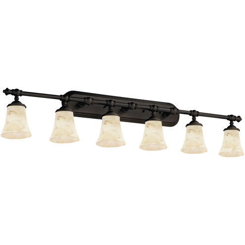 Alabaster Rocks 6 Light 48 inch Dark Bronze Bath Bar Wall Light in Incandescent