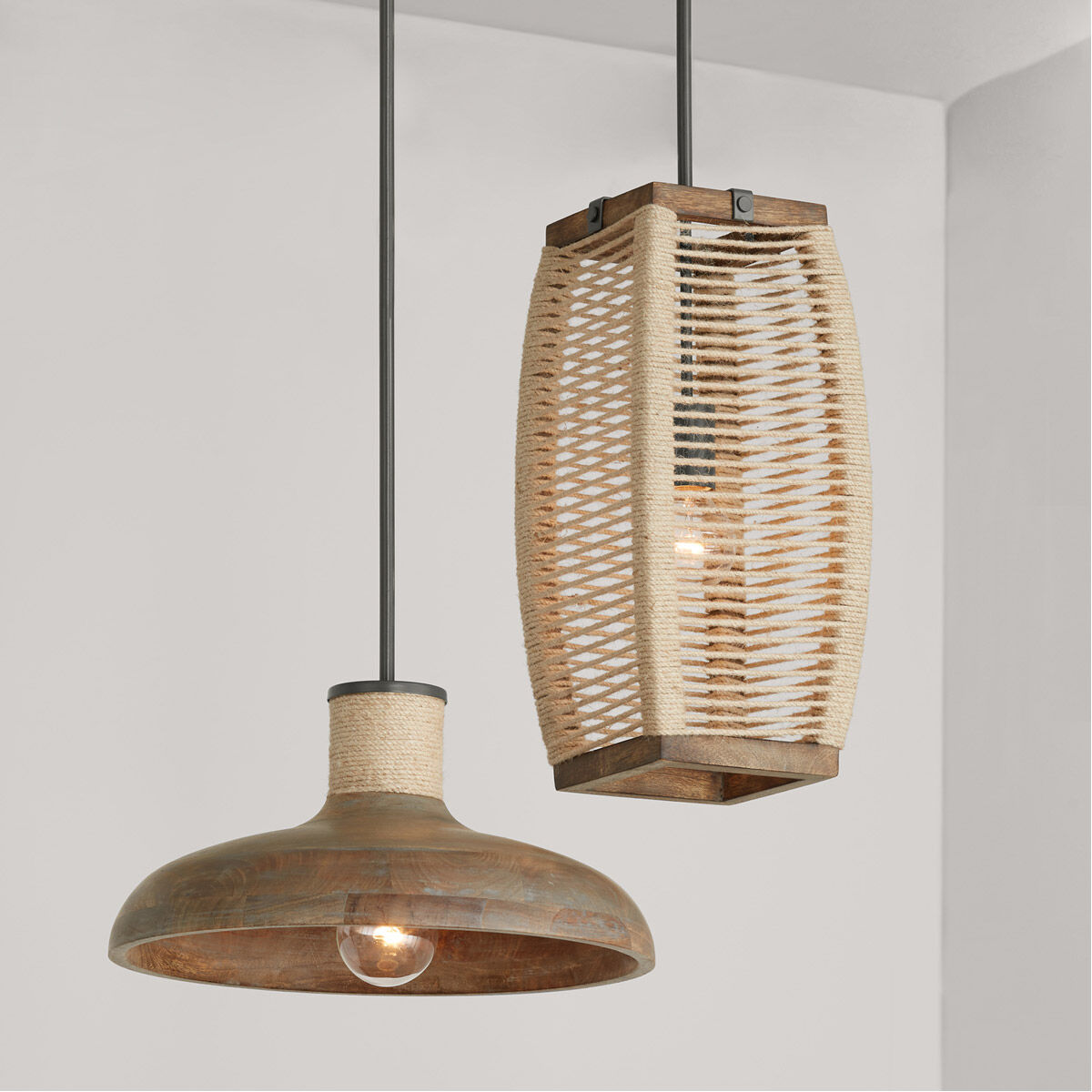 Jacob 1 Light 17 inch Grey Wash and Iron Silk Pendant Ceiling Light