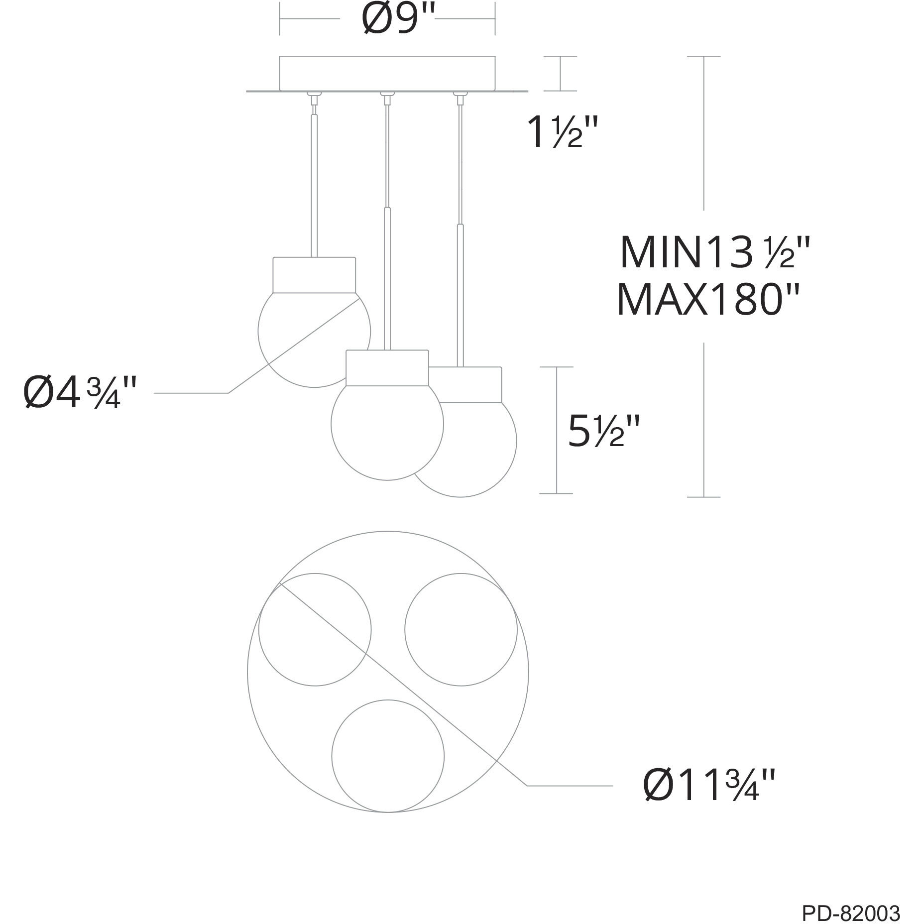 Double Bubble 3 Light 12 inch Aged Brass Multi-Light Pendant Ceiling Light