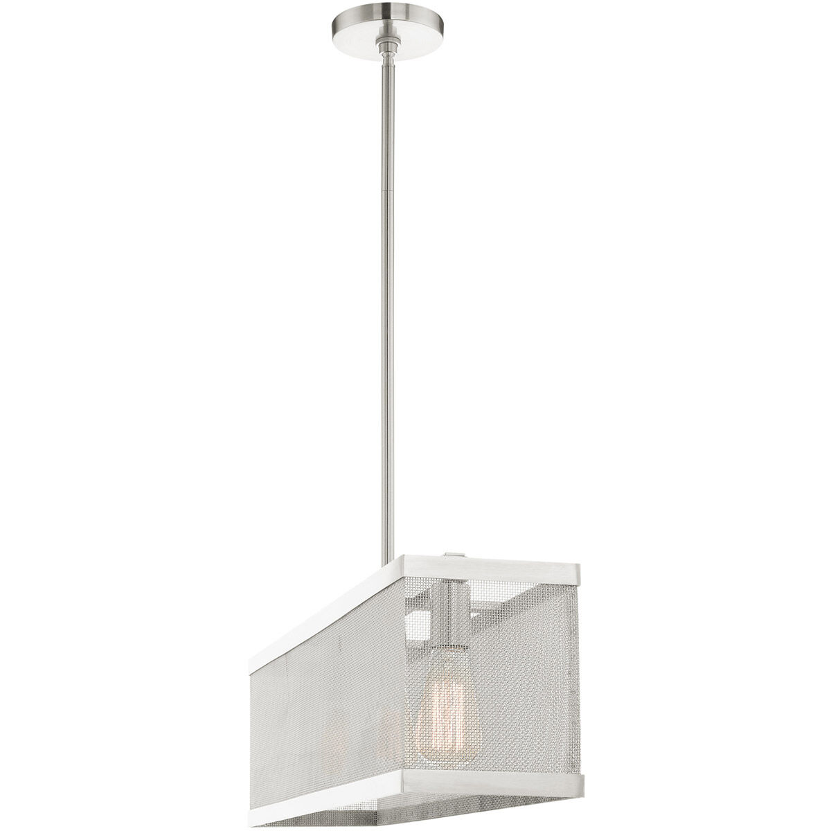 Industro 3 Light 7 inch Brushed Nickel Chandelier Ceiling Light