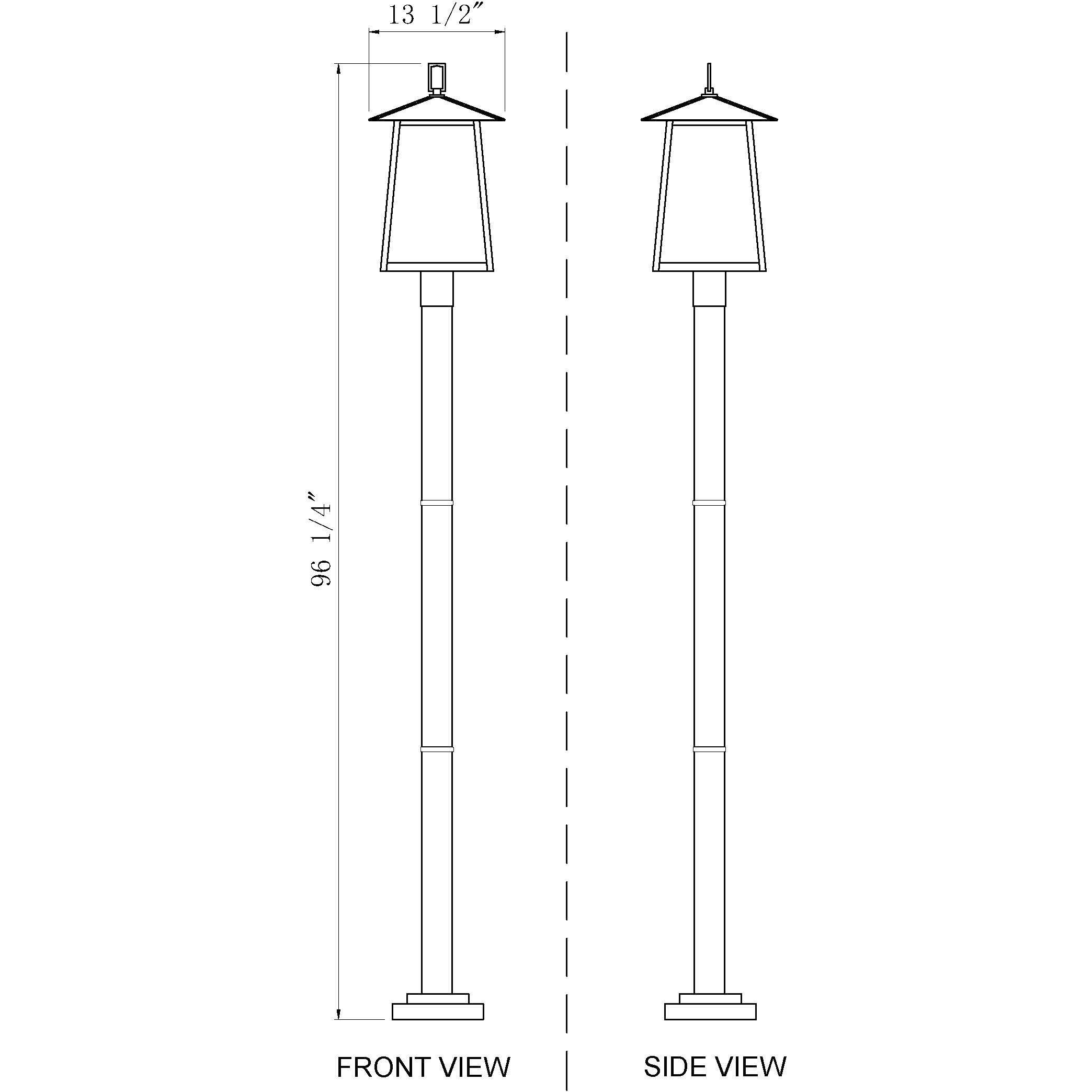 Rainer 4 Light 98 inch Black Outdoor Post Mounted Fixture in G9