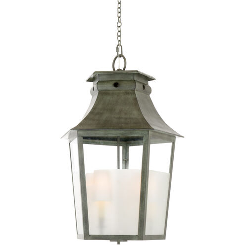 Matthew Frederick International 4 Light 25 inch Antique Moss/Frosted Lantern Pendant Ceiling Light