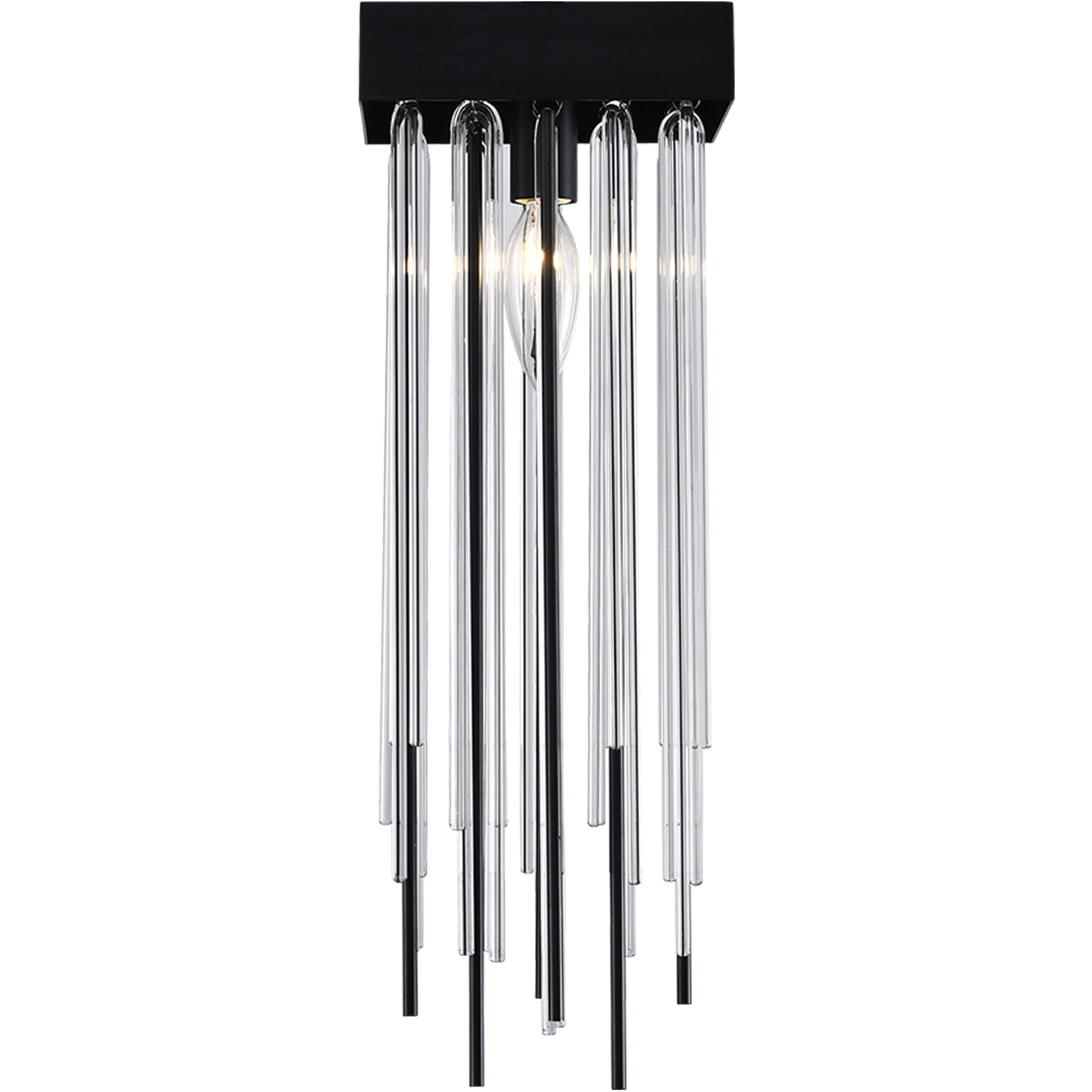 Waterfall 1 Light 5.88 inch Satin Brushed Black Mini Pendant Ceiling Light