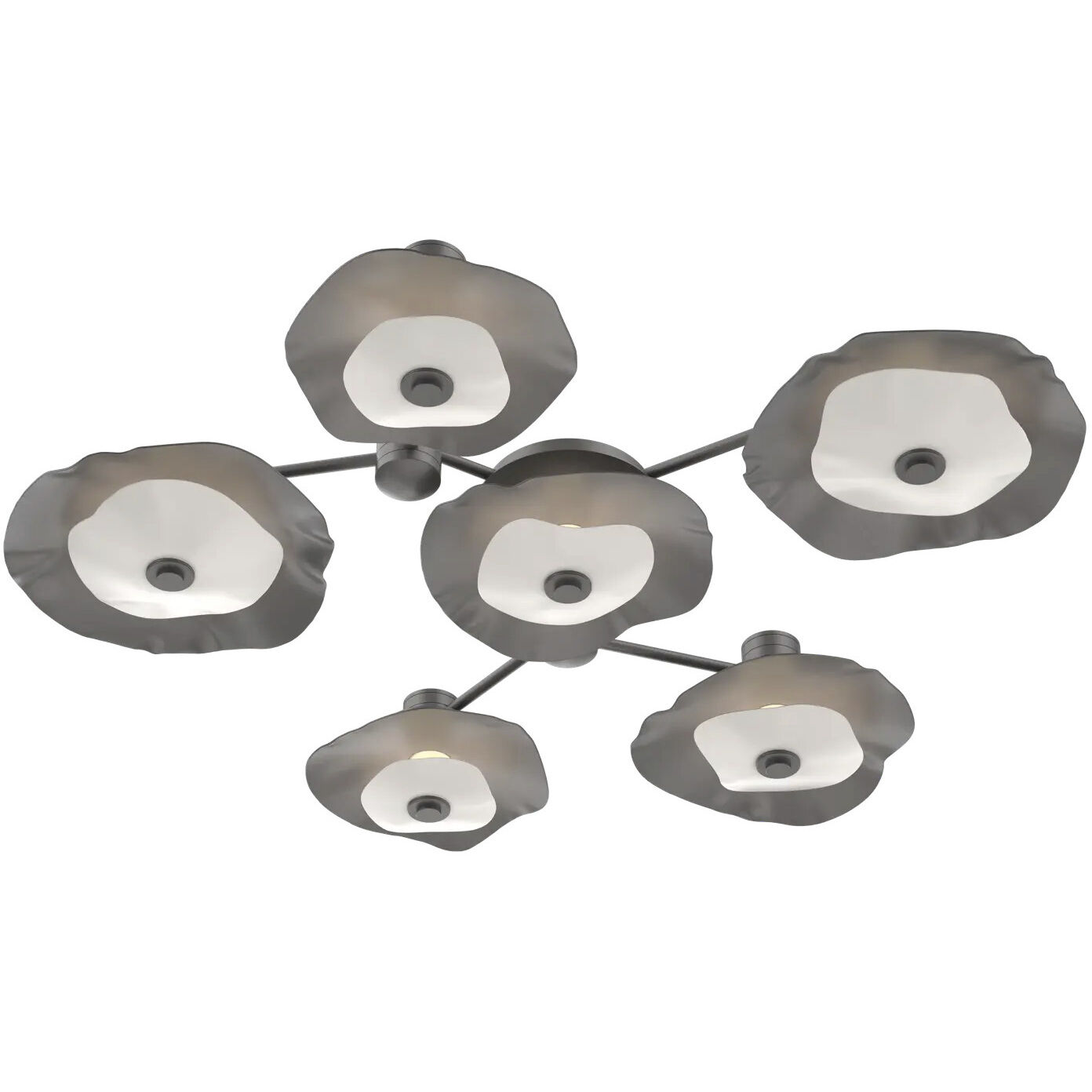 Cumulus LED 56.8 inch Classic Silver with White Metal Hub & Spoke Ceiling Light