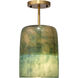 Vapor 1 Light 8 inch Antique Brass Semi-Flush Mount Ceiling Light