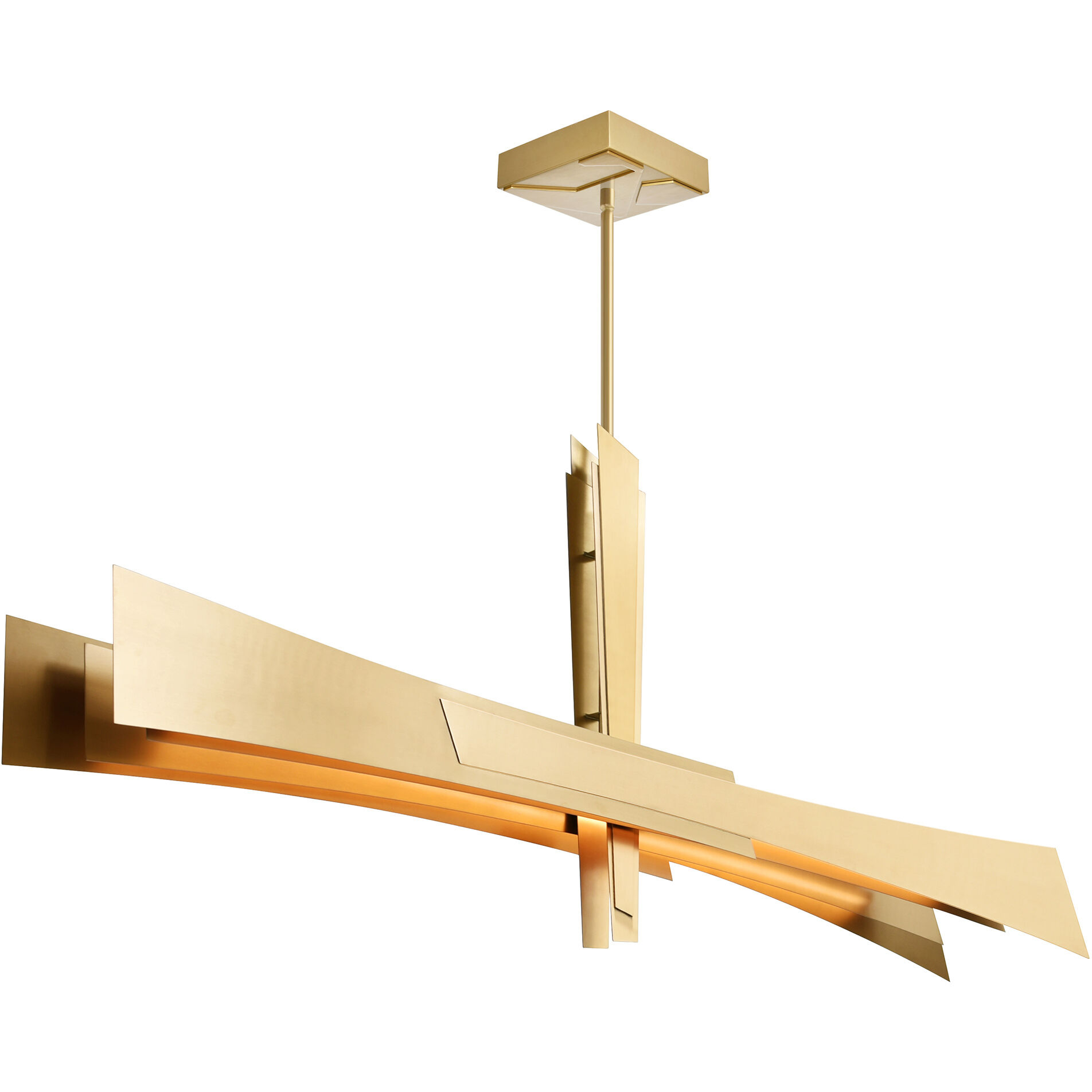 Solara LED 50 inch Brass Chandelier Ceiling Light