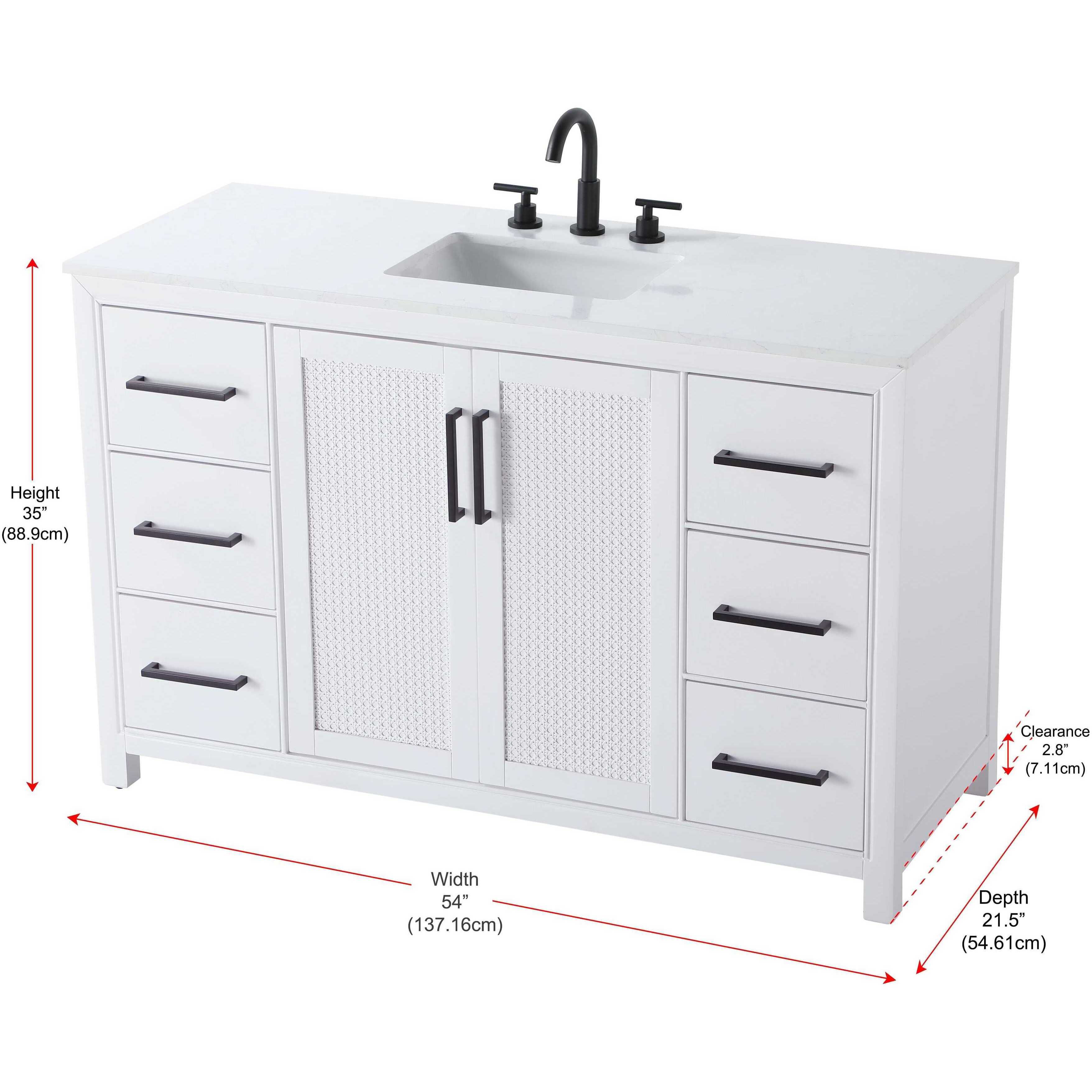 Alina 54 X 34 inch White Bathroom Vanity Cabinet