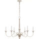 Country Chandelier 6 Light 36.5 inch Belgian White Chandelier Ceiling Light, Small