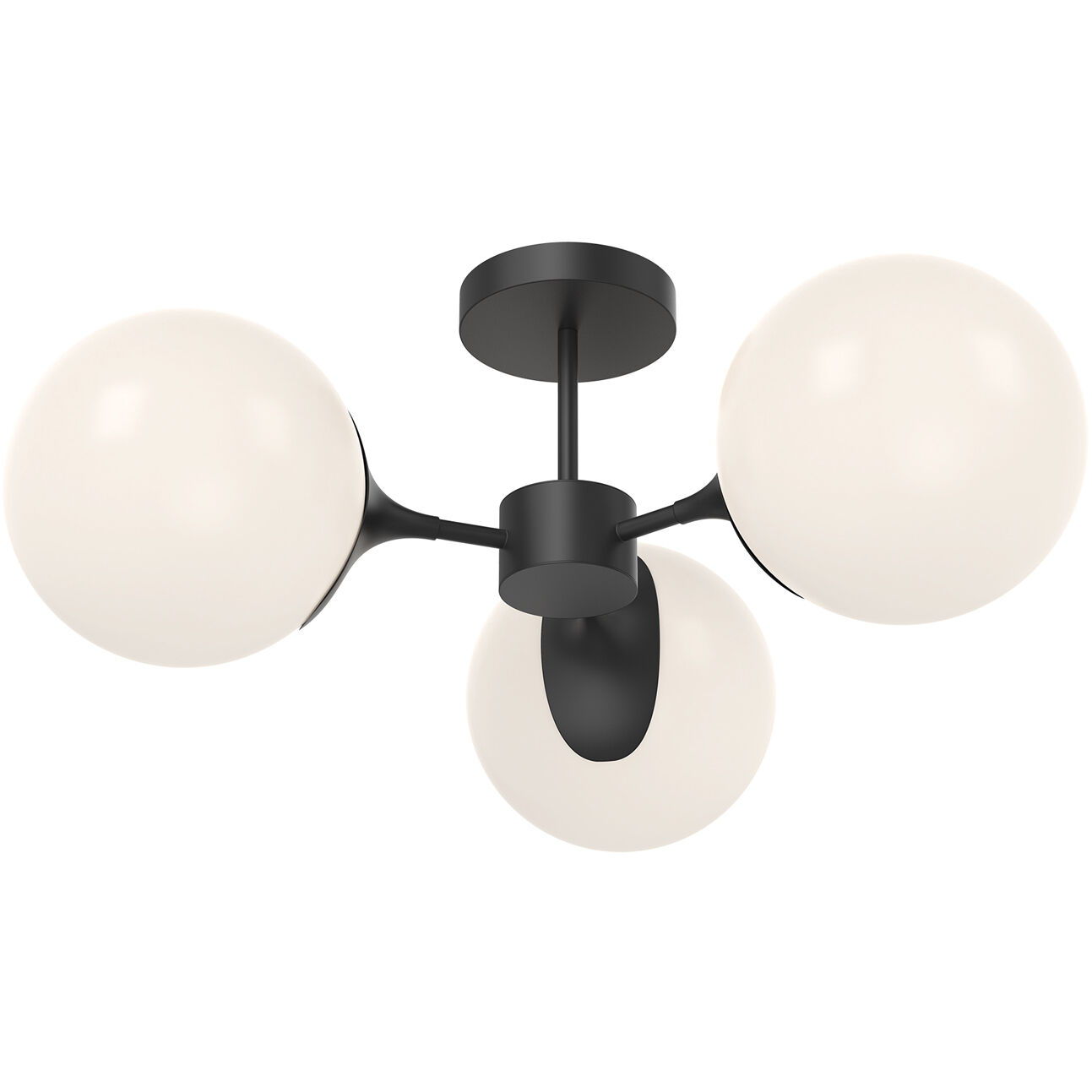 Alora Mood Nouveau 3 Light 25.88 inch Matte Black Semi-Flush Mount Ceiling Light