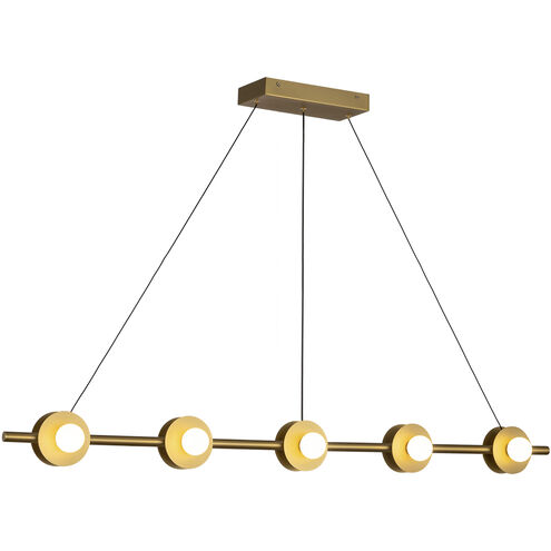 Elixir Linear Pendant Ceiling Light in Brushed Gold