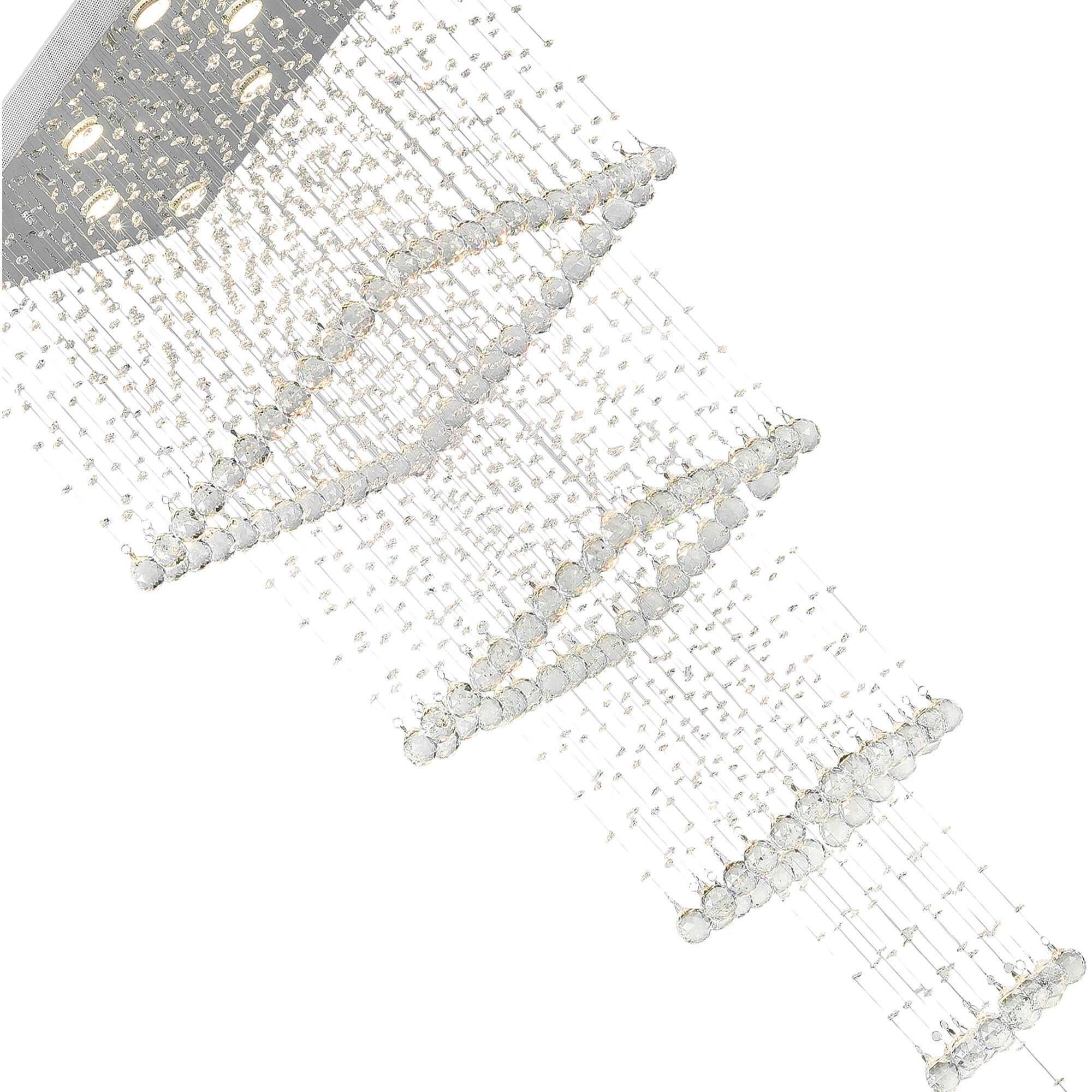 Square 8 Light 24 inch Chrome Flush Mount Ceiling Light