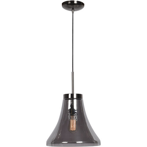 Simplicite 1 Light 11.75 inch Black Chrome Pendant Ceiling Light in Smoke
