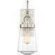 Macauley Outdoor Wall Lantern in Satin Nickel