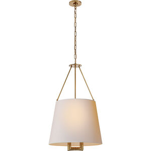 J. Randall Powers Dalston 4 Light 21.25 inch Hand-Rubbed Antique Brass Hanging Shade Ceiling Light in Natural Paper